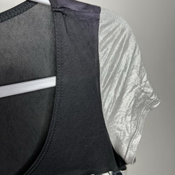 Custo Barcelona Dress Womens Size 3 US Medium Black Silver Silk Blend Sequin Y2K - Picture 15 of 16